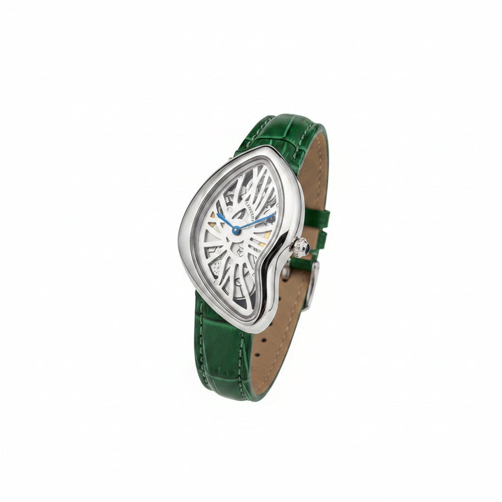 Cartier Crash Skeleton Watch with Black Leather Strap ⌚✨