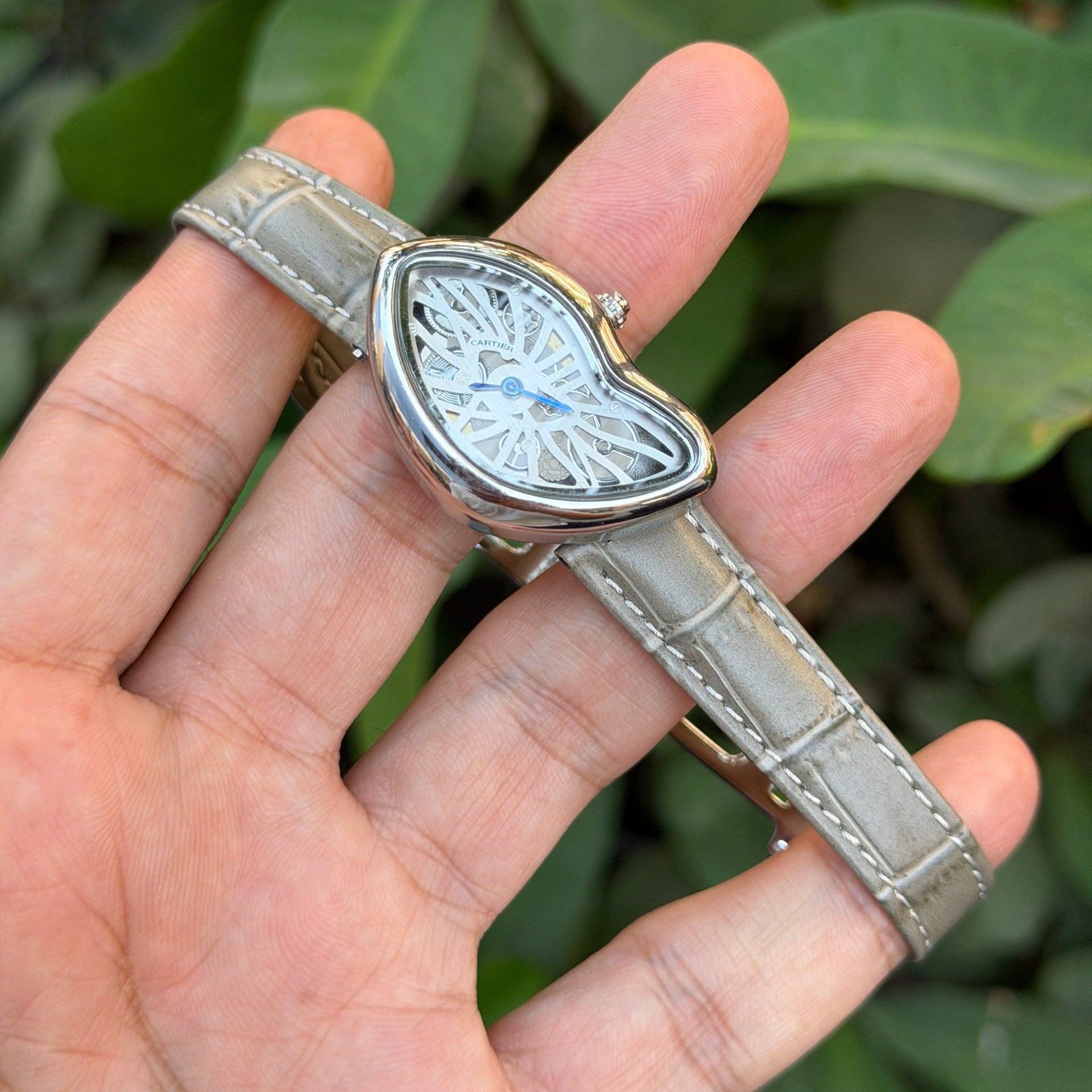 Cartier Crash Skeleton Watch with Black Leather Strap ⌚✨