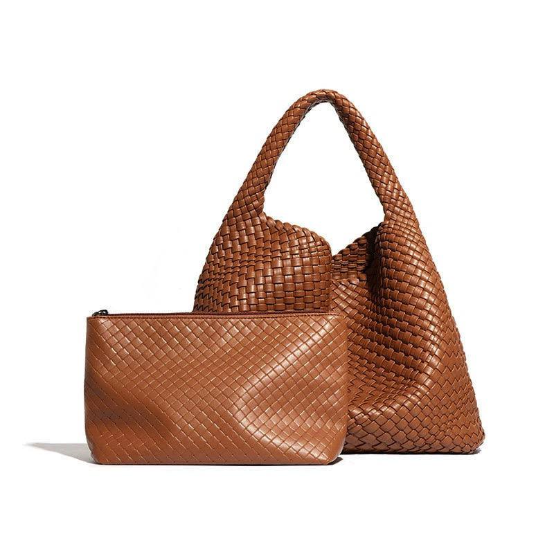 Bottega Inspired Woven Tote Bag with Matching Pouch 👜✨