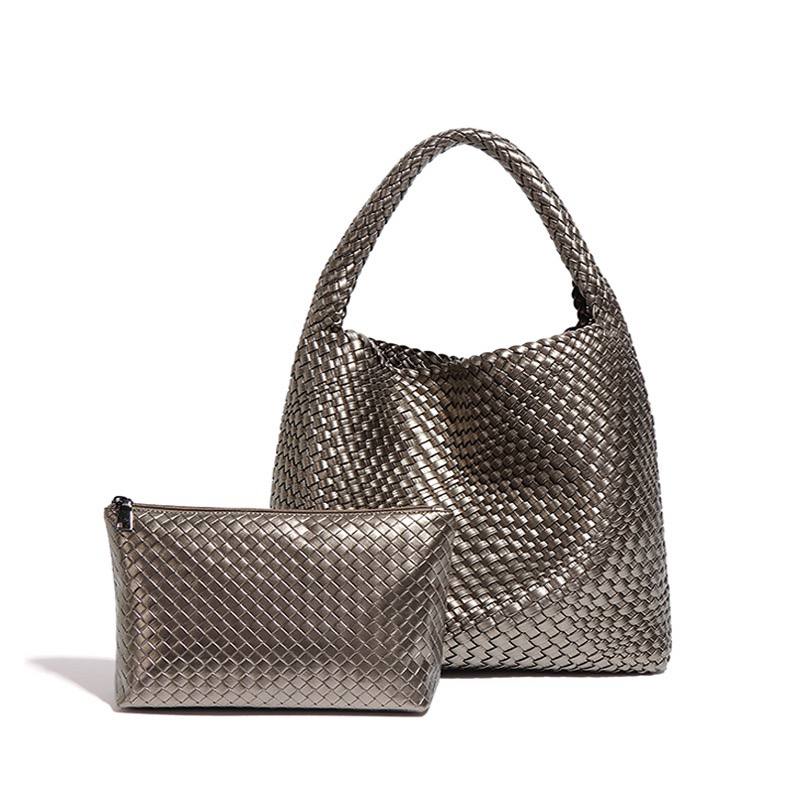 Bottega Inspired Woven Tote Bag with Matching Pouch 👜✨