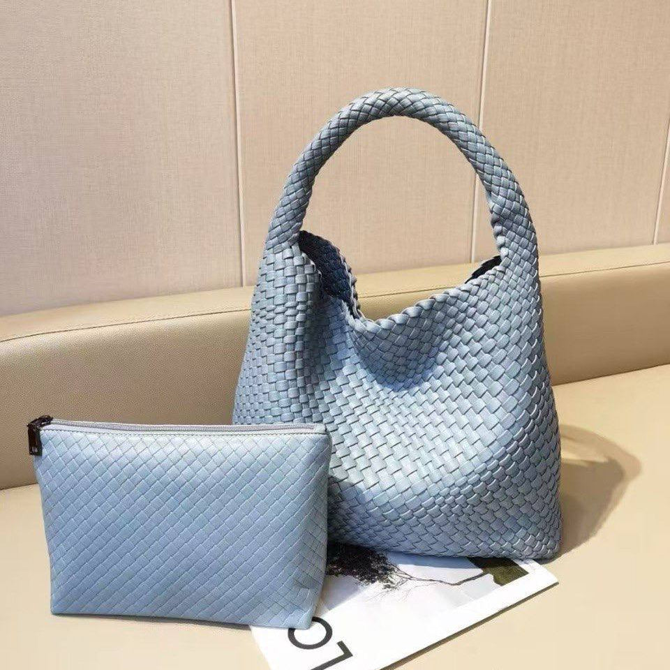 Bottega Inspired Woven Tote Bag with Matching Pouch 👜✨