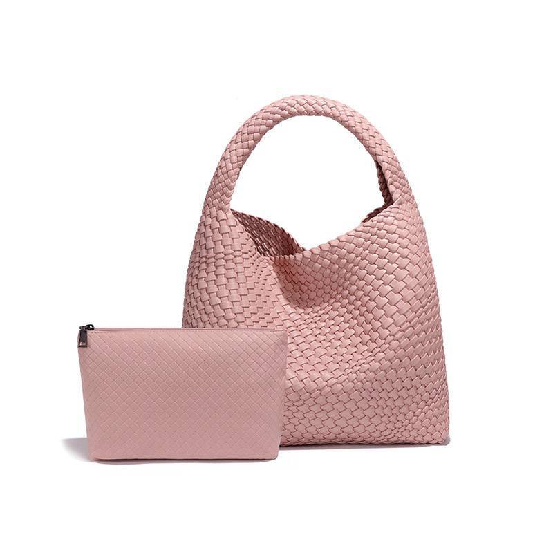 Bottega Inspired Woven Tote Bag with Matching Pouch 👜✨