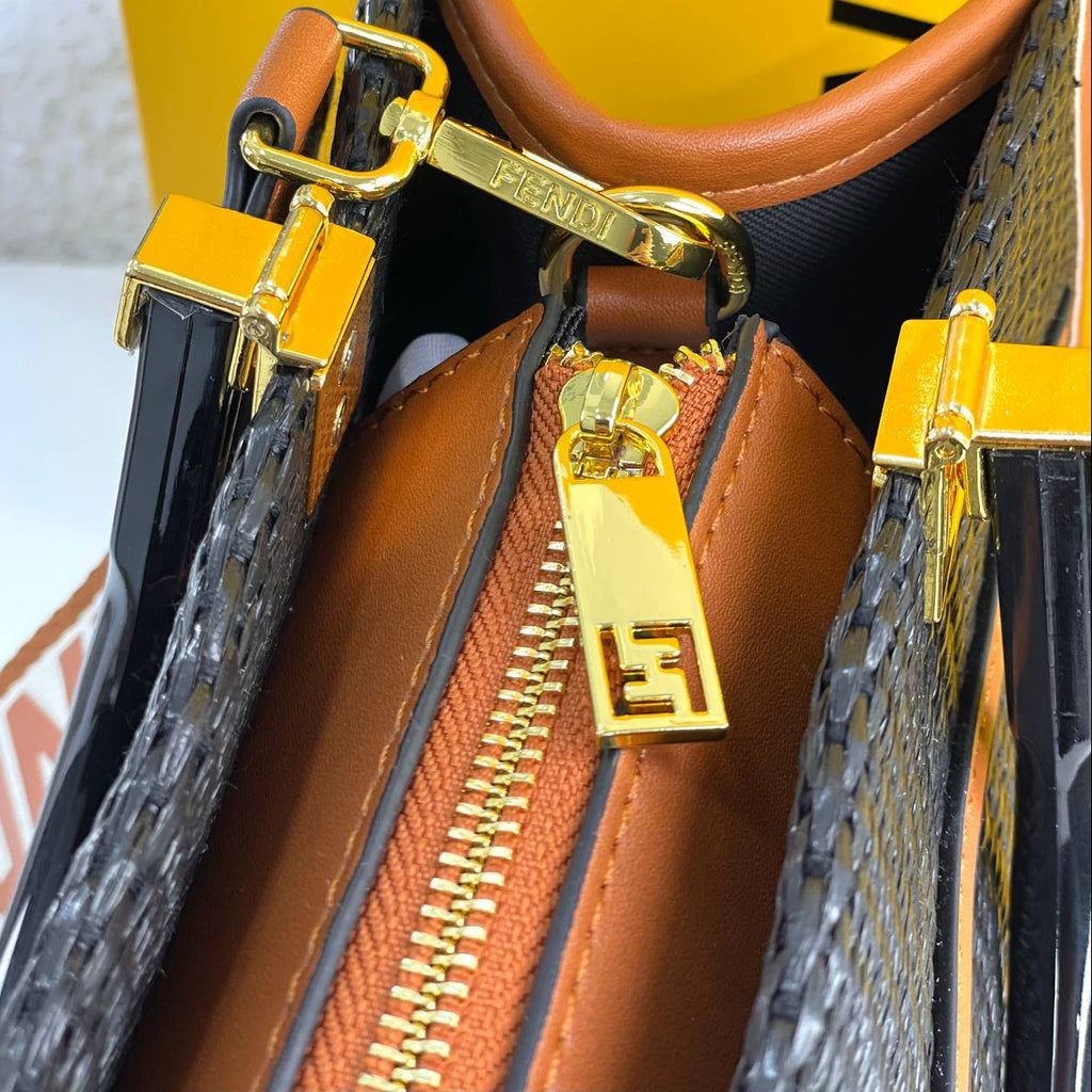 Fendi Roma Woven Straw Tote with Shoulder Strap 👜✨