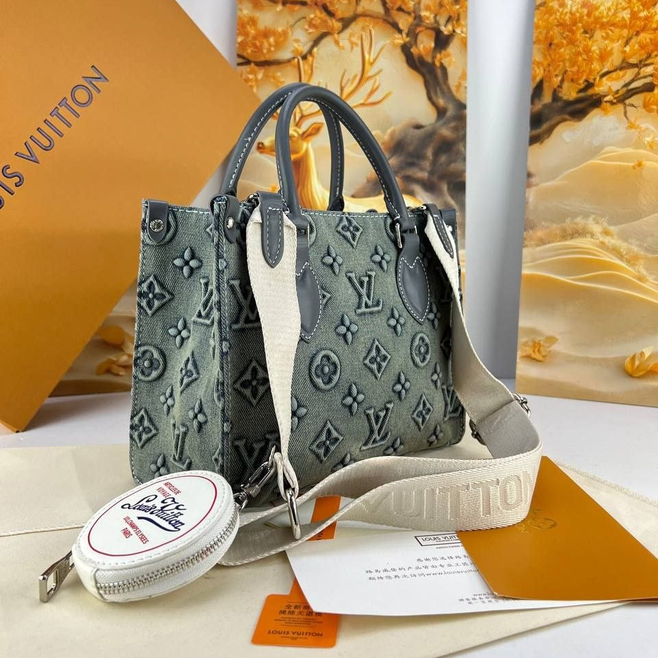 Louis Vuitton Denim Monogram Tote with Detachable Pouch 👜✨