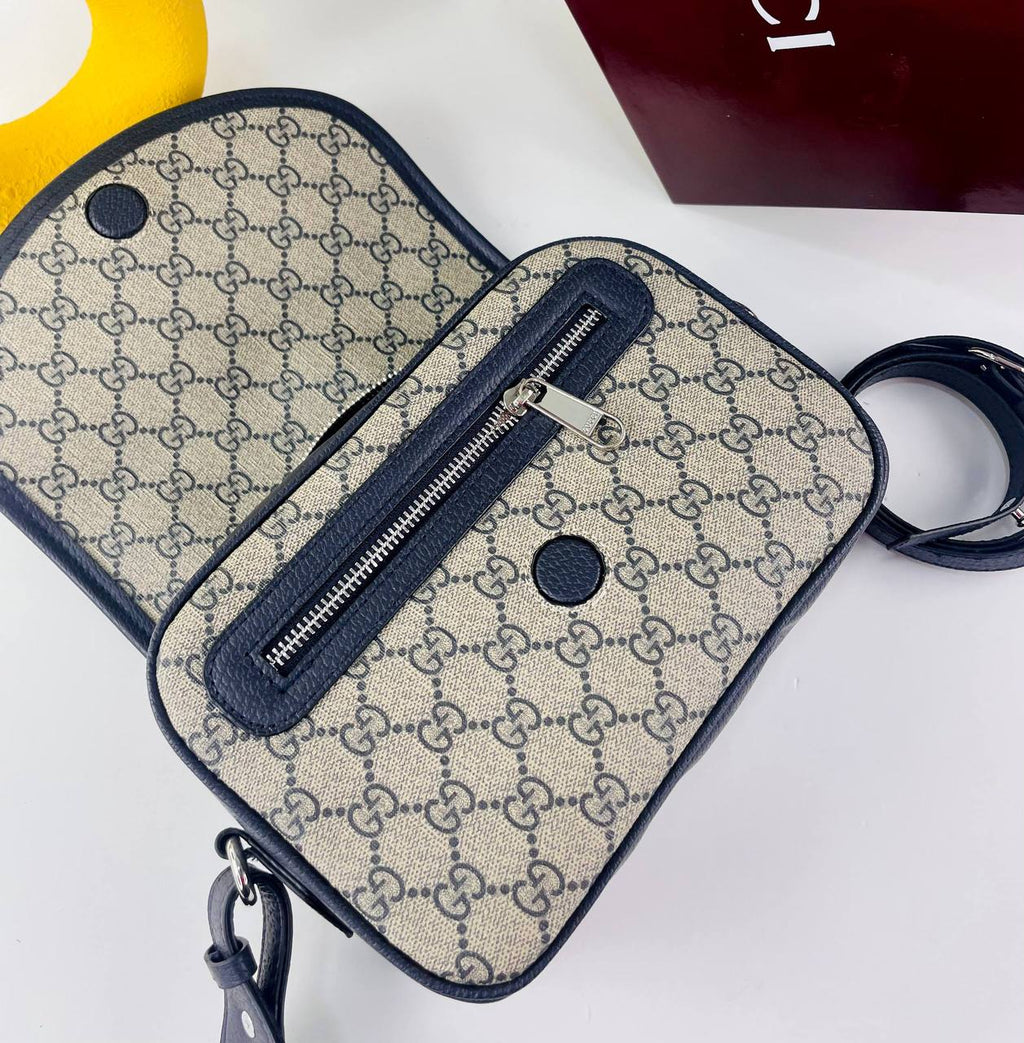 Gucci Inspired Web Stripe Crossbody with Studded Strap