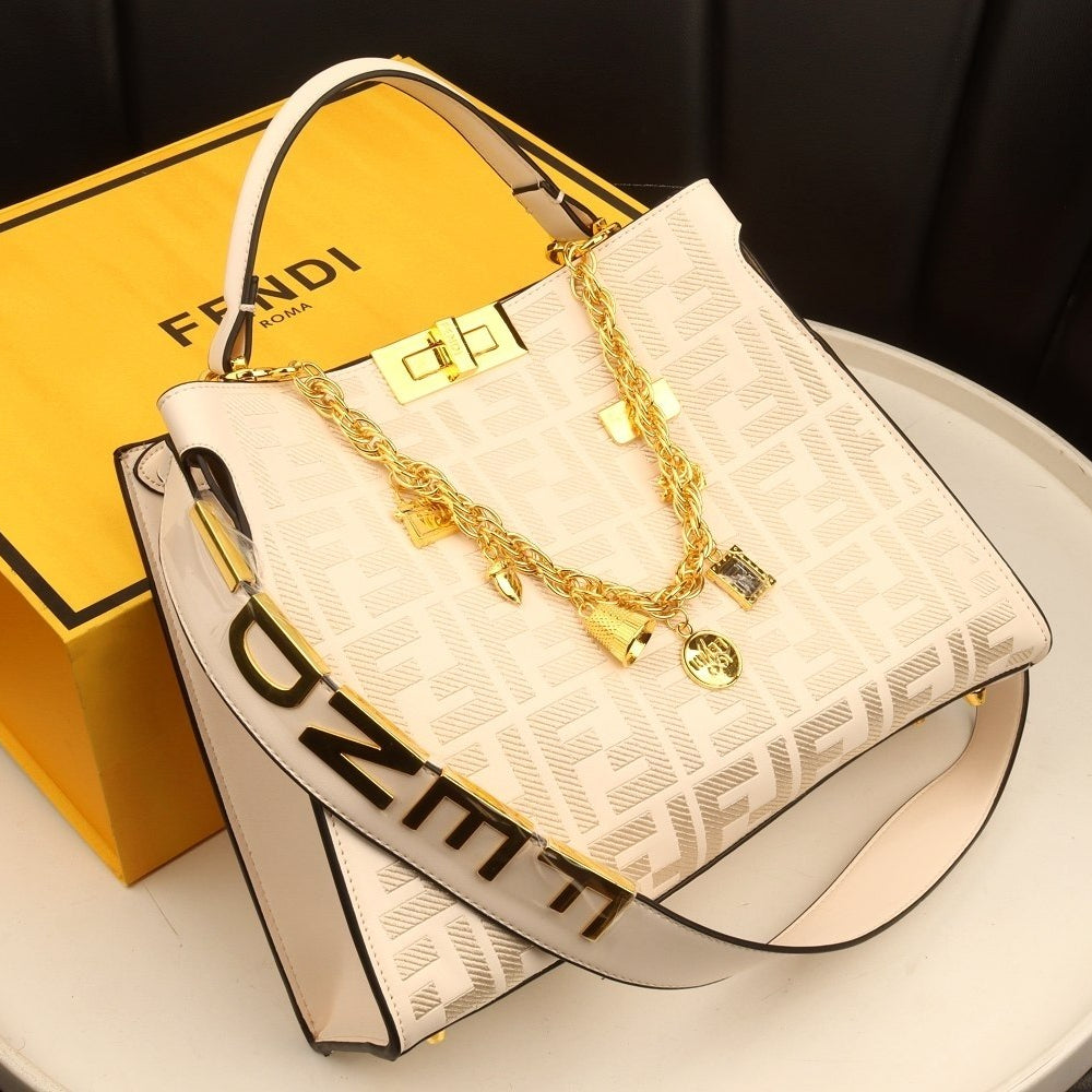 Fendi Mirror Original Quilted Bag with Signature Bell Charm