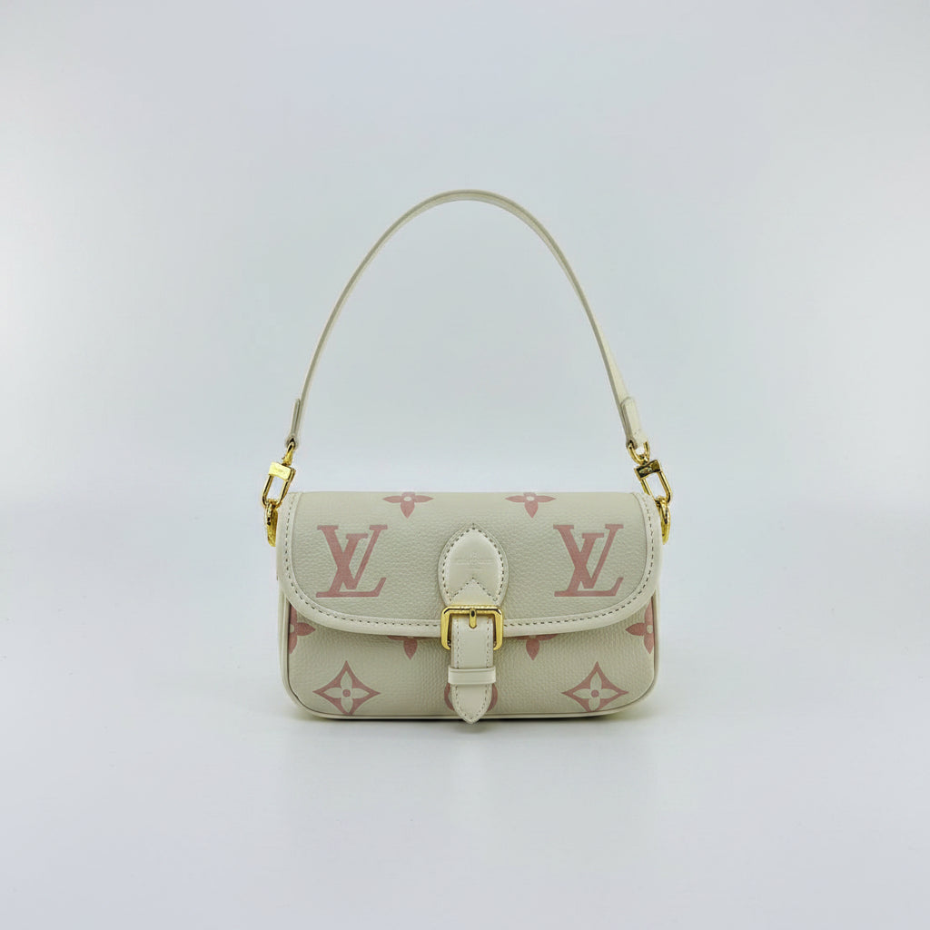 Monogram Embossed Shoulder Bag with Buckle Detail