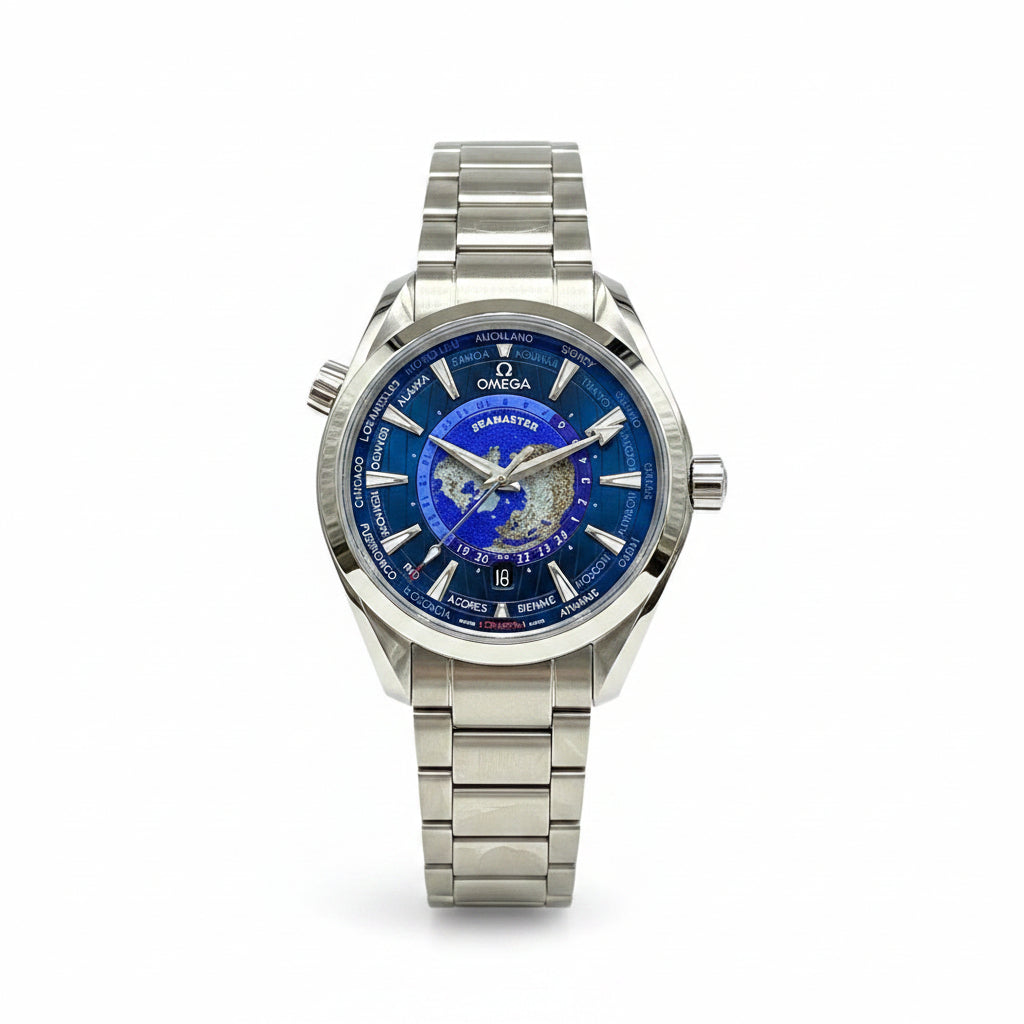 Omega Seamaster Worldtimer Stainless Steel Blue Dial Watch