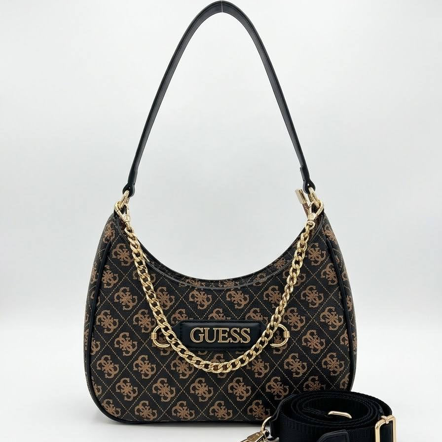 Guess Chain Detail Shoulder Bag with Detachable Strap