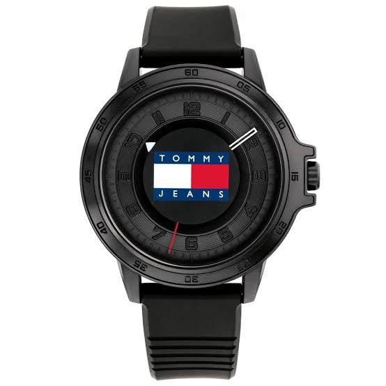 Tommy Jeans Black Silicone Sport Watch