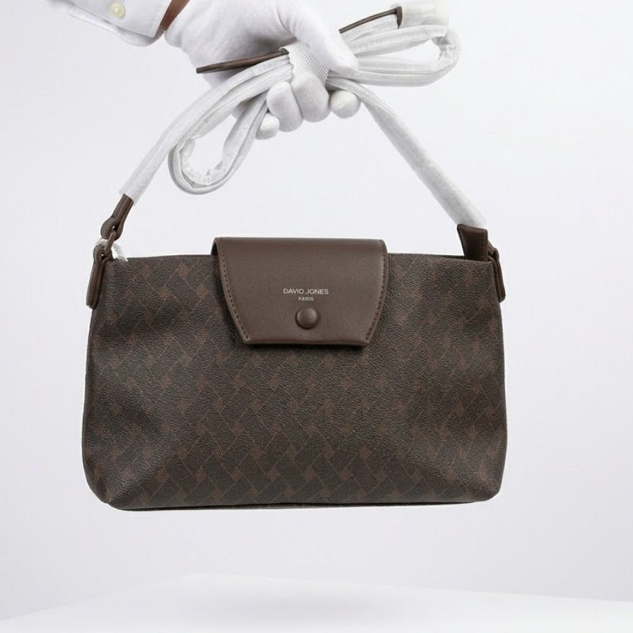 David Jones Signature Pattern Crossbody Bag