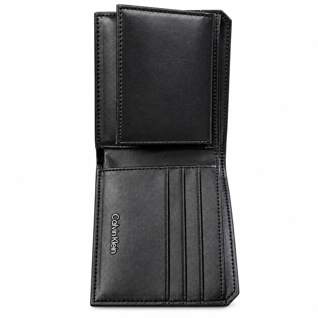 Calvin Klein Monogram Embossed Leather Billfold Wallet