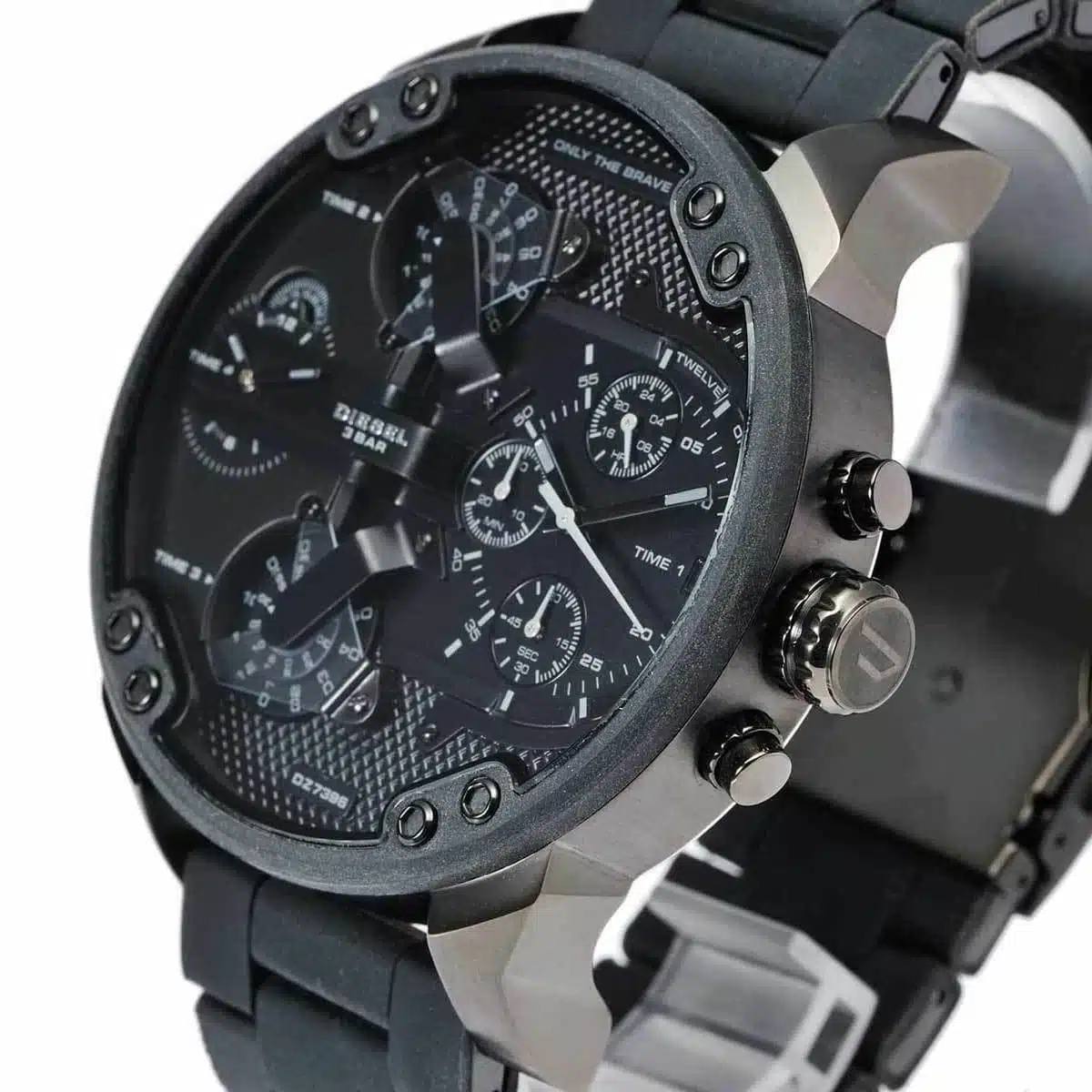 Diesel DZ7396 Multi-Time Zone Black Stainless Steel Mens Watch