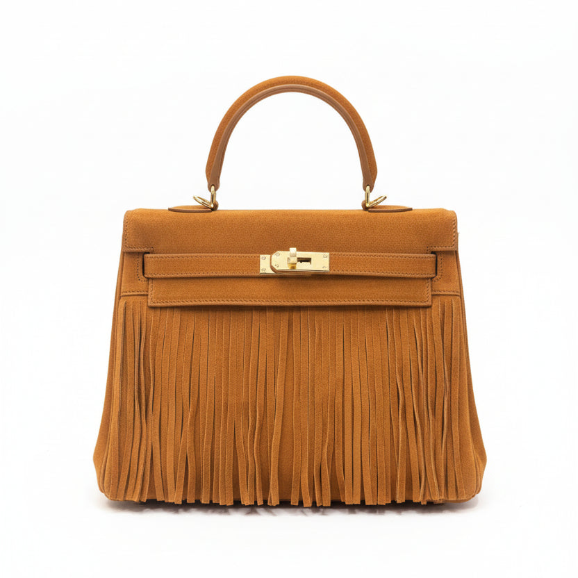 Hermès Kelly 35 Ghillies Fringe Suede Handbag 👜✨🍂