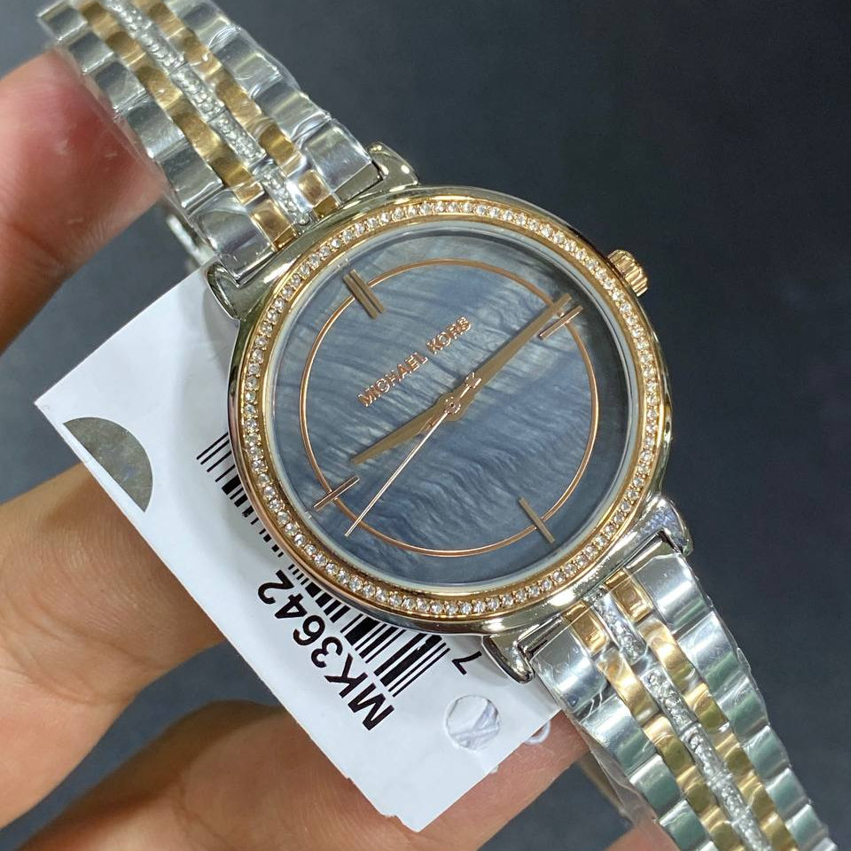 Mk Gold-Tone Crystal Bezel Watch ⌚✨💛