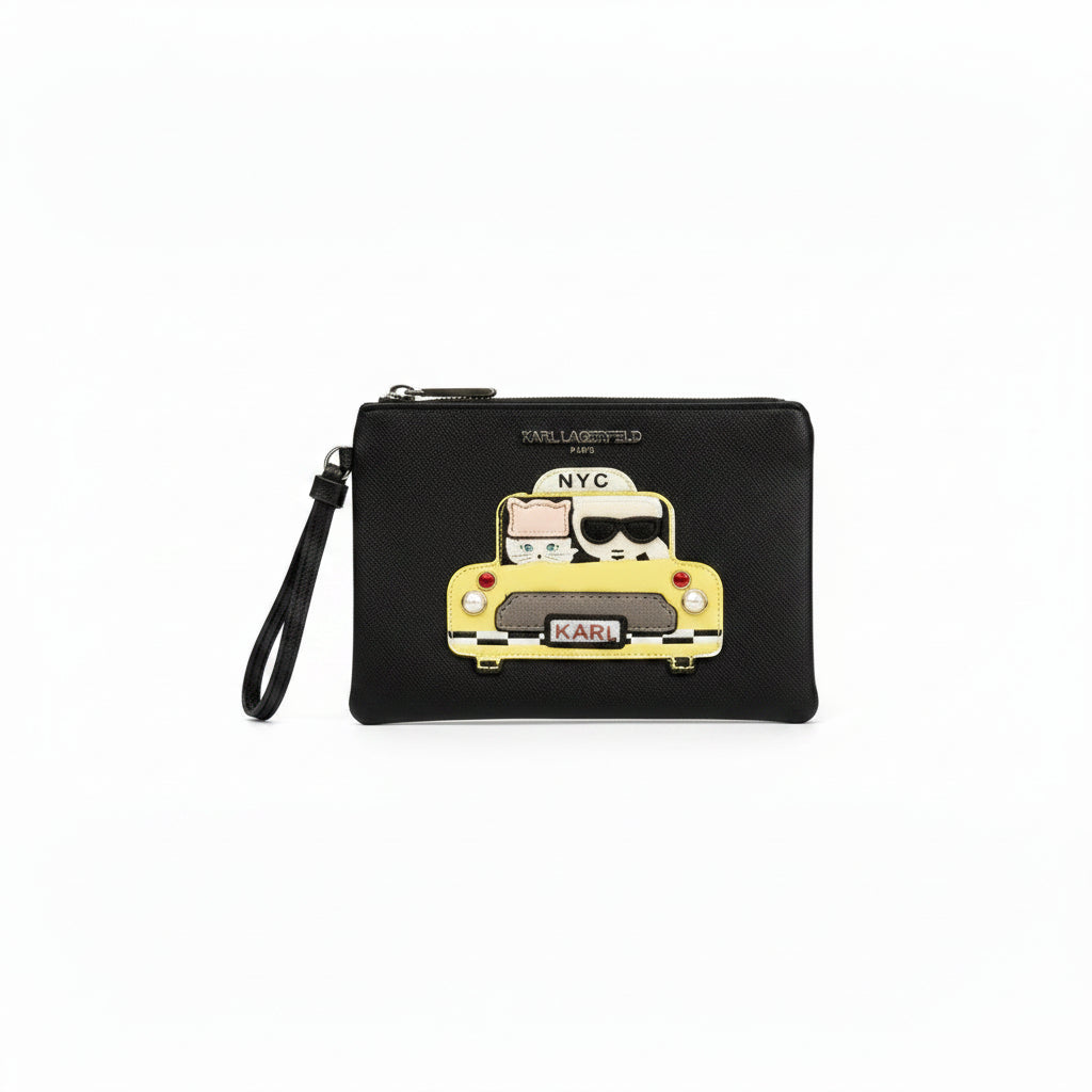 Karl Lagerfeld NYC Taxi Clutch Wallet in Black and Yellow 🚕👜