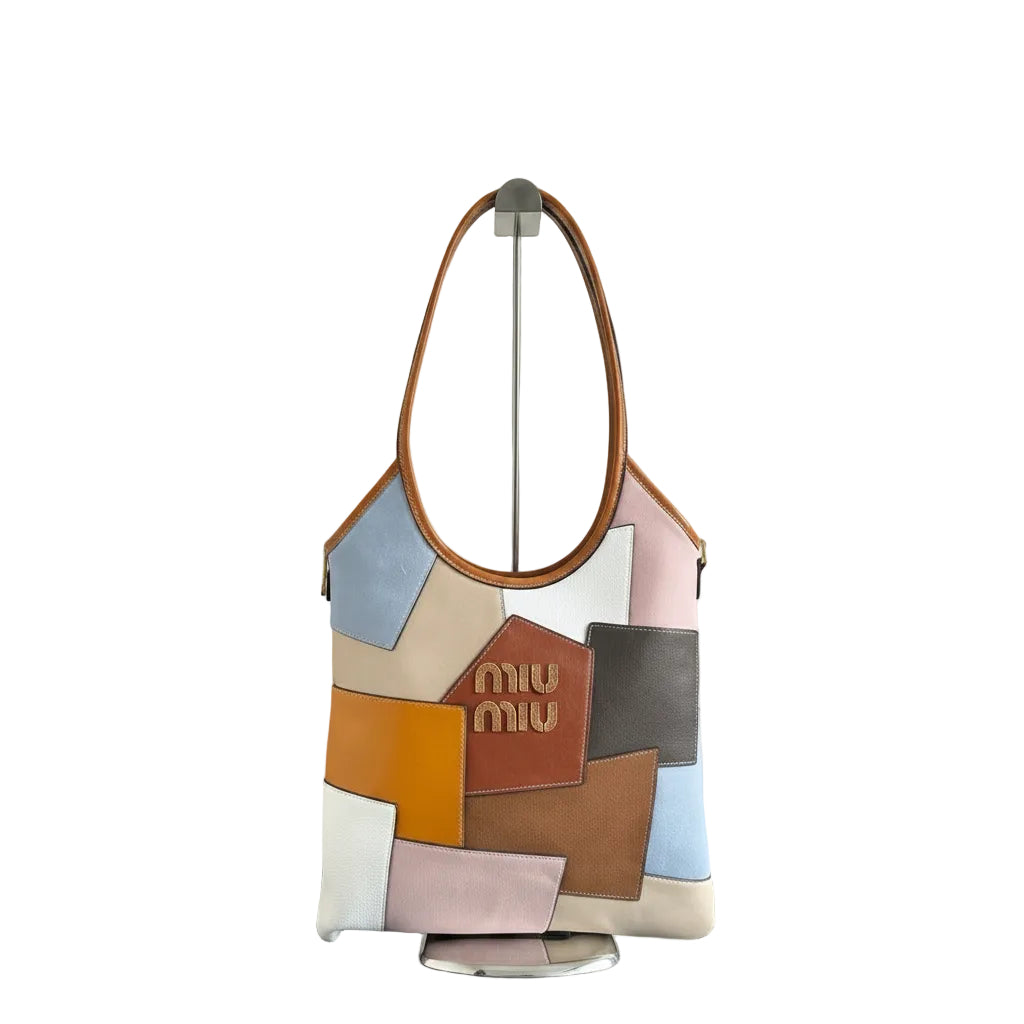 Miu Miu Patchwork Tote Bag in Multi-Color Leather and Suede 👜✨