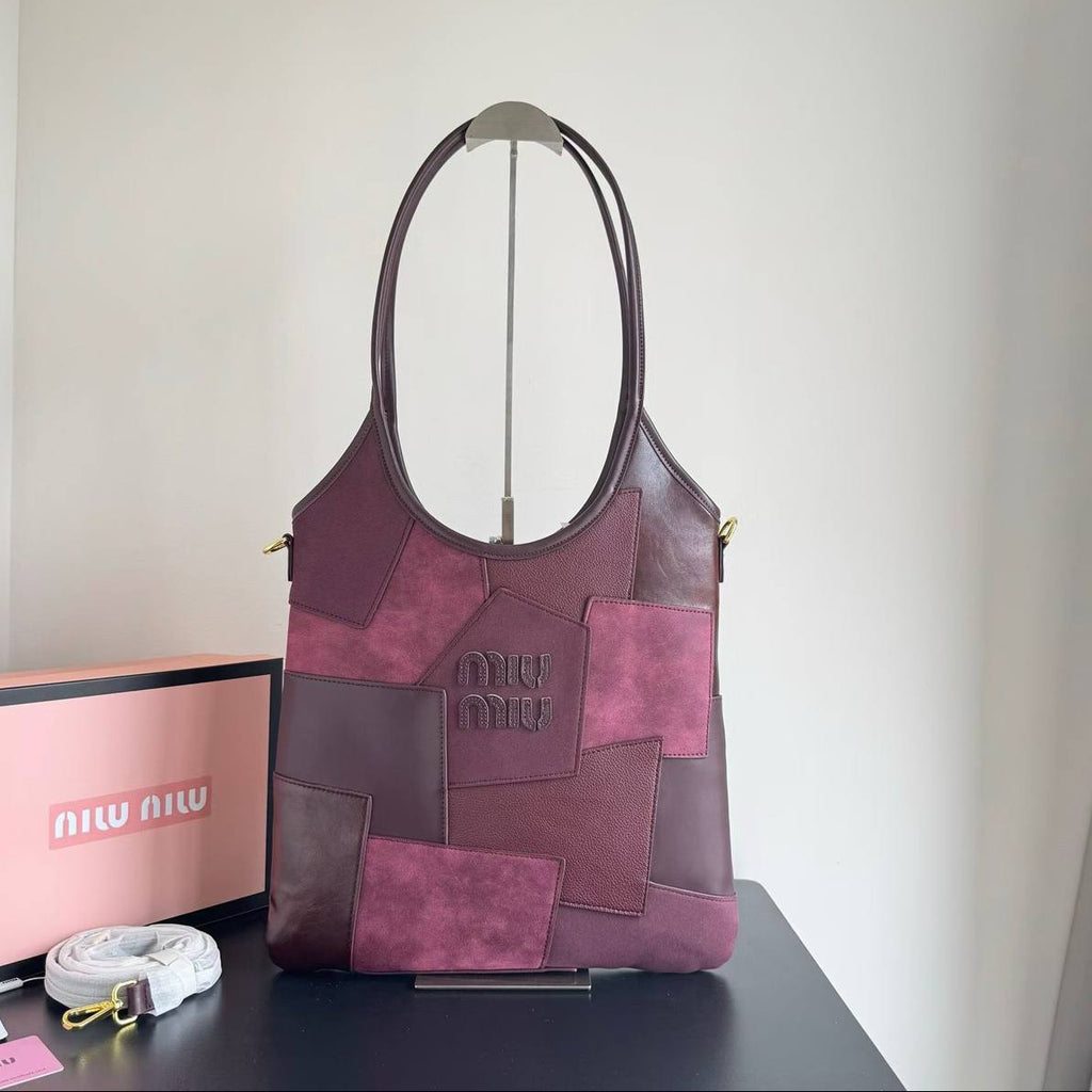 Miu Miu Patchwork Tote Bag in Multi-Color Leather and Suede 👜✨
