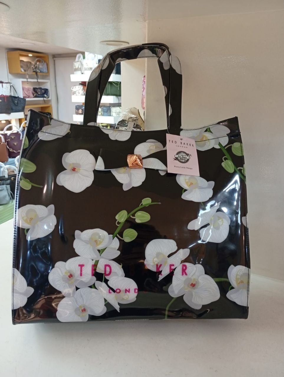 Ted Baker Floral Mirror Tote Bag in Black and White 🌸👜
