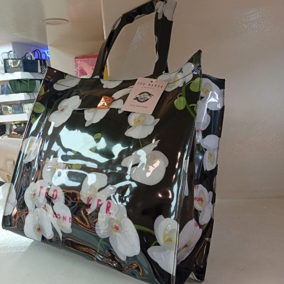 Ted Baker Floral Mirror Tote Bag in Black and White 🌸👜