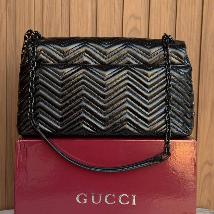Elegant Black Marmont Style Quilted Chain Bag 🖤✨