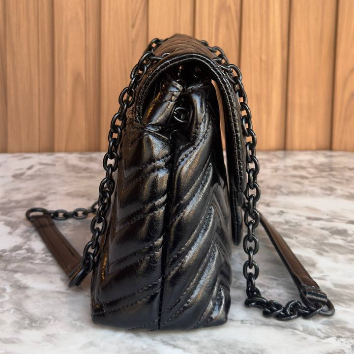 Elegant Black Marmont Style Quilted Chain Bag 🖤✨