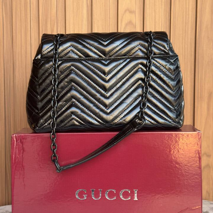 Elegant Black Marmont Style Quilted Chain Bag 🖤✨