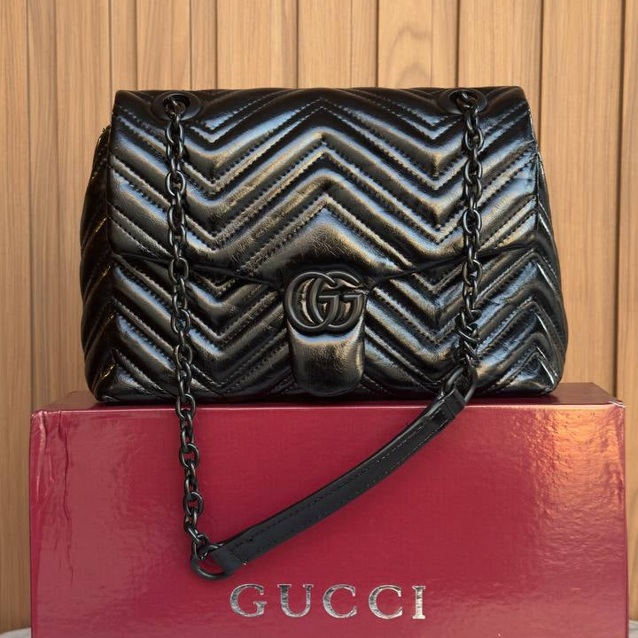 Elegant Black Marmont Style Quilted Chain Bag 🖤✨