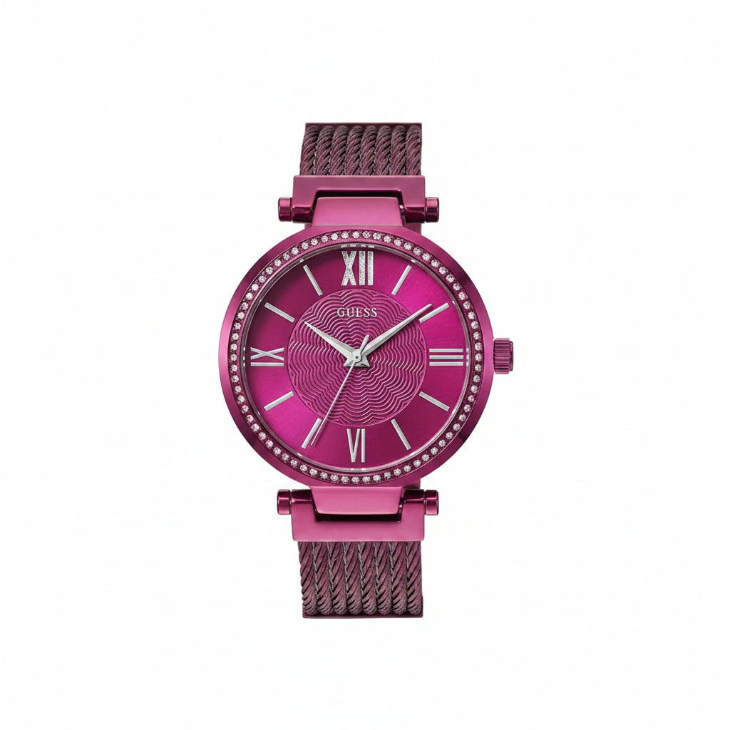 Guess Radiant Pink Crystal Bezel Watch 💖✨⌚