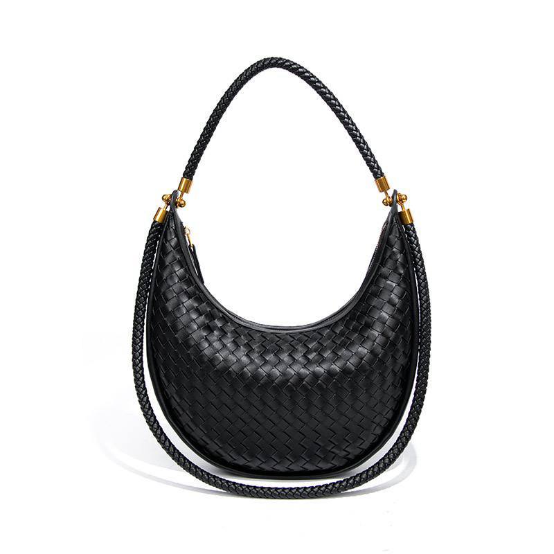 Bottega Style Woven Crescent Shoulder Bag 👜✨
