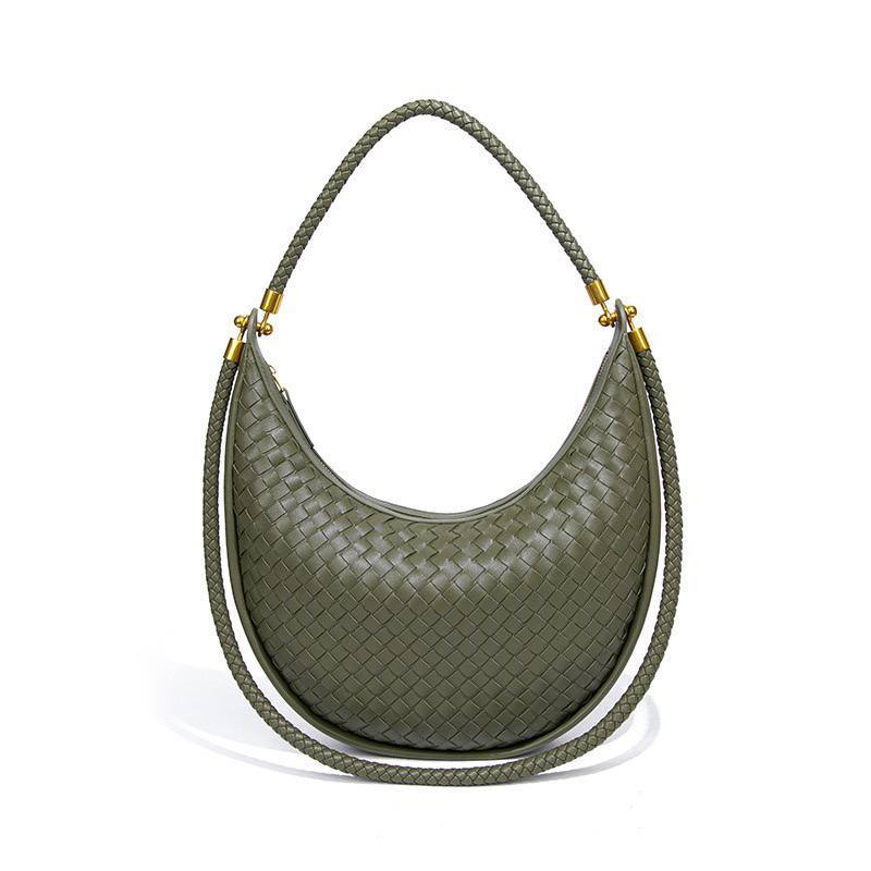 Bottega Style Woven Crescent Shoulder Bag 👜✨