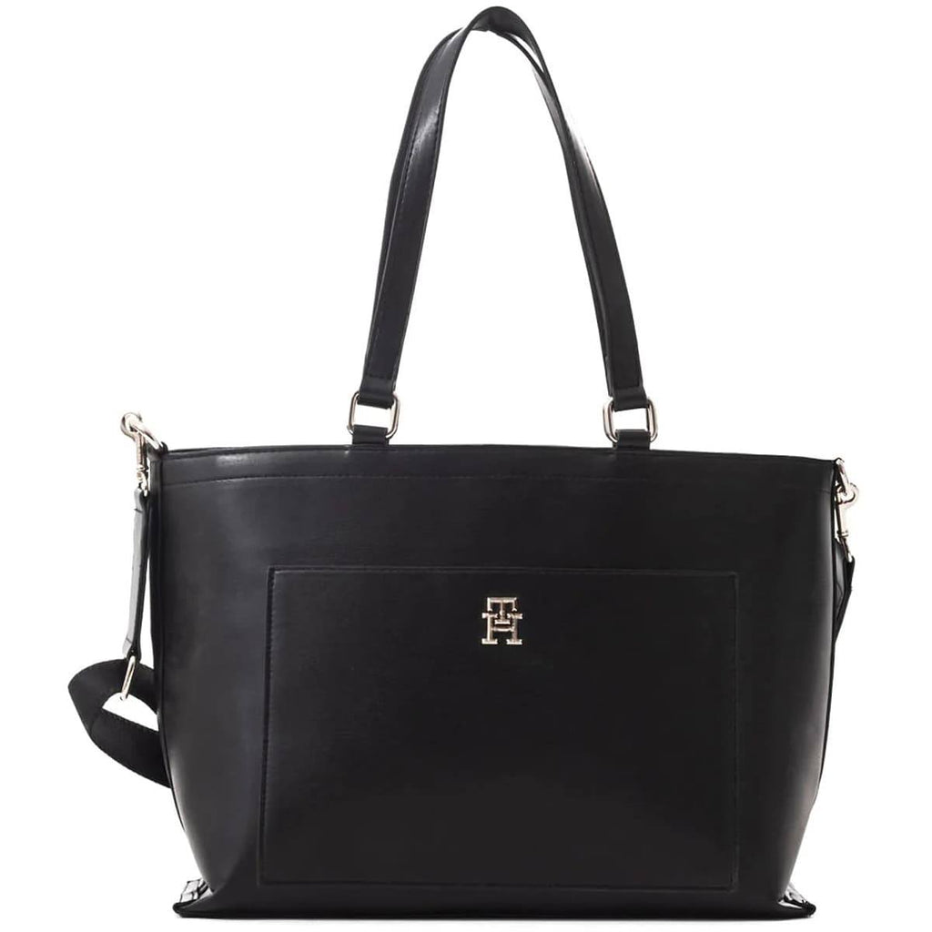 Tommy Jeans Minimalist Black Tote Bag with Versatile Straps 👜✨