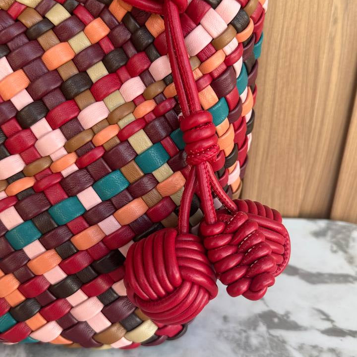 Bottega Veneta Multi-Color Woven Handbag with Detachable Pouch 👜✨