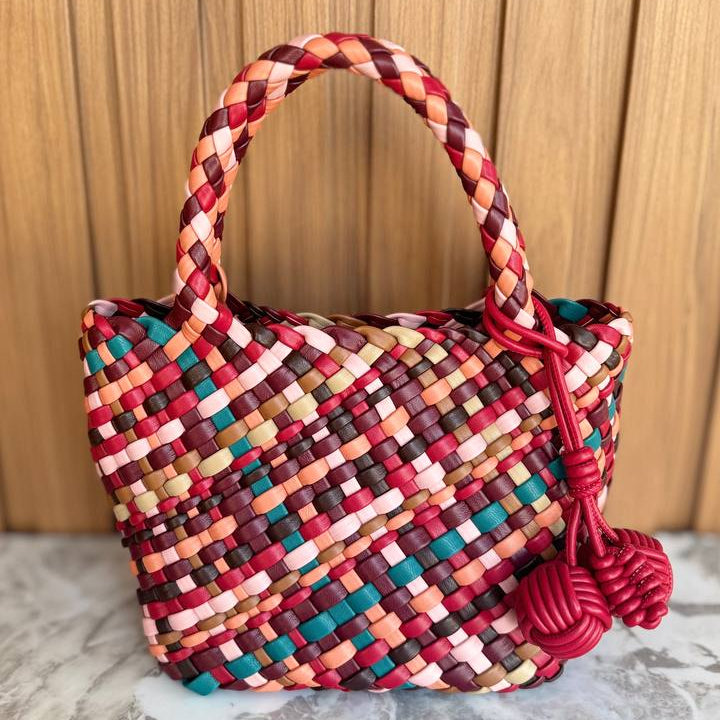Bottega Veneta Multi-Color Woven Handbag with Detachable Pouch 👜✨