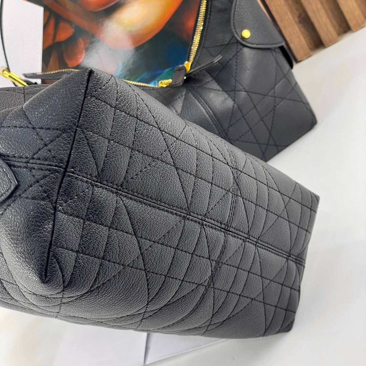 Dior Quilted Leather Shoulder Bag in Black with Gold Hardware 👜✨