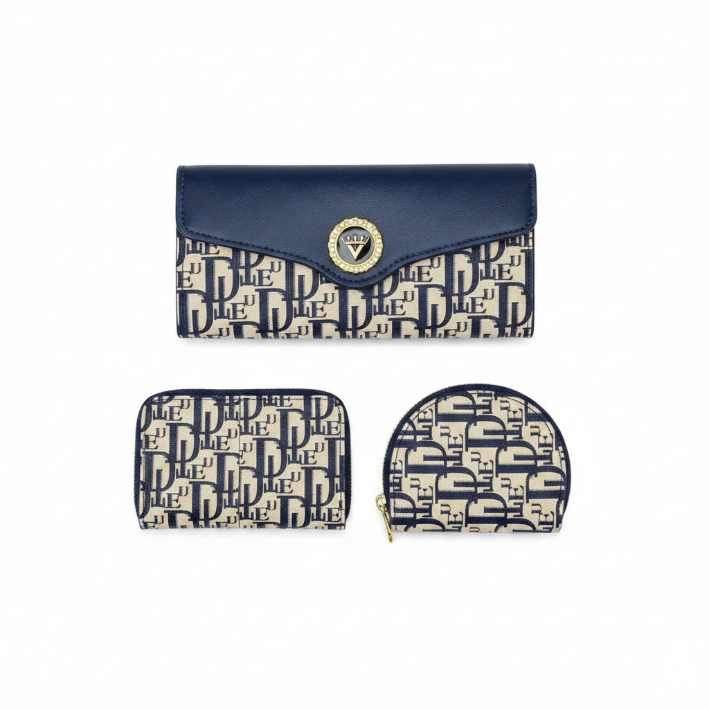 Monogram Crown Clasp Wallet and Card Holder Set 👑👜