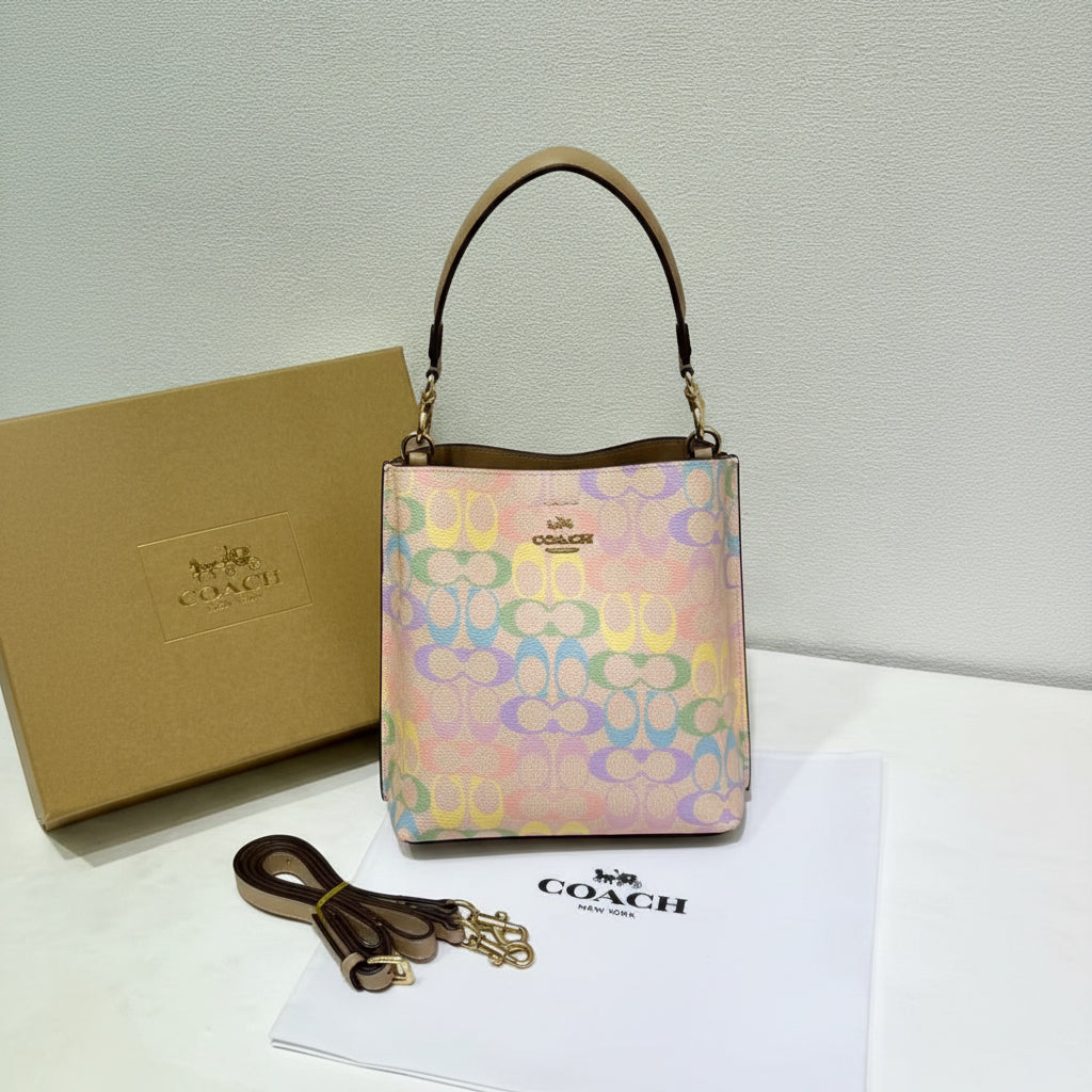 Coach Signature Rainbow Monogram Shoulder Bag 🌈👜✨