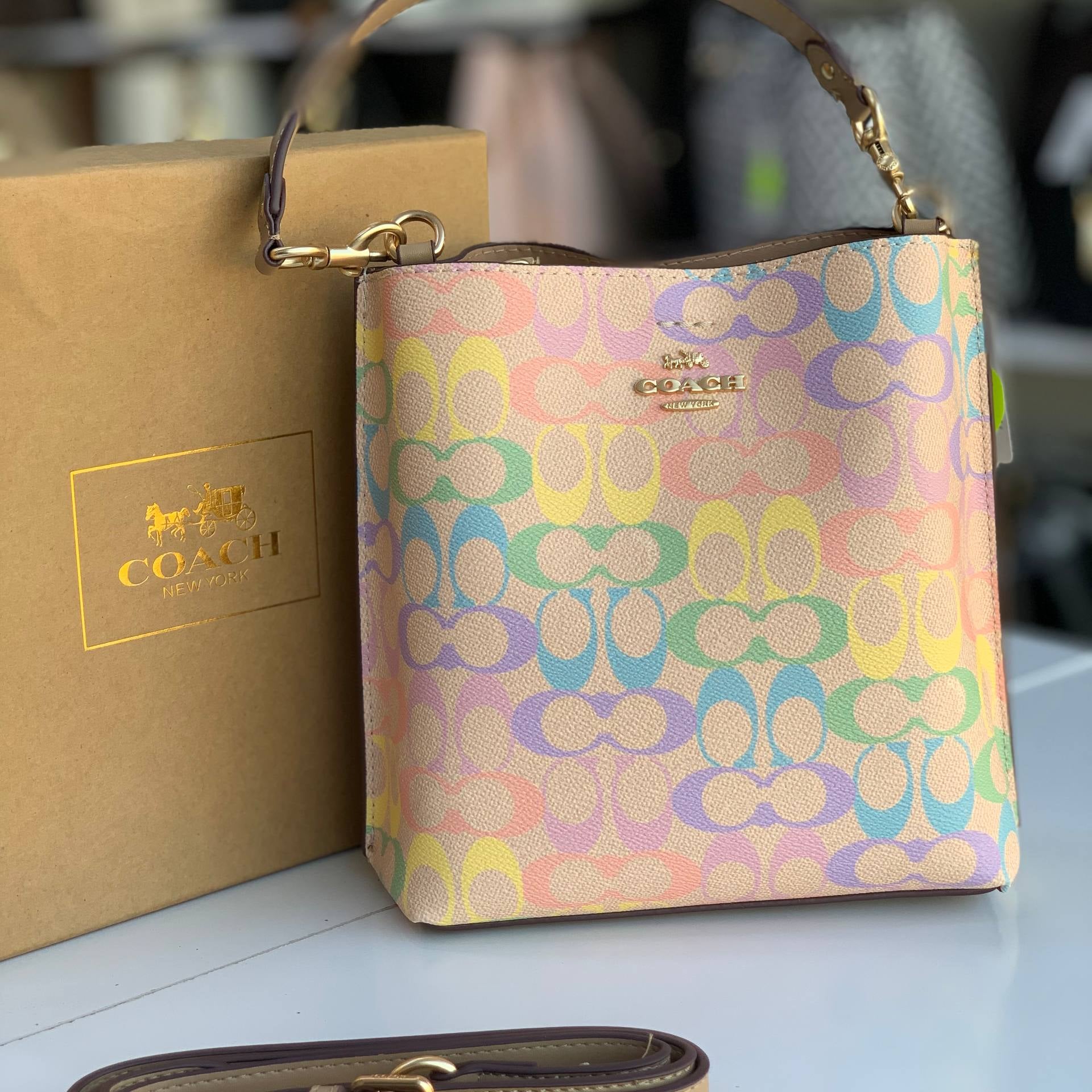 Coach Signature Rainbow Monogram Shoulder Bag 🌈👜✨