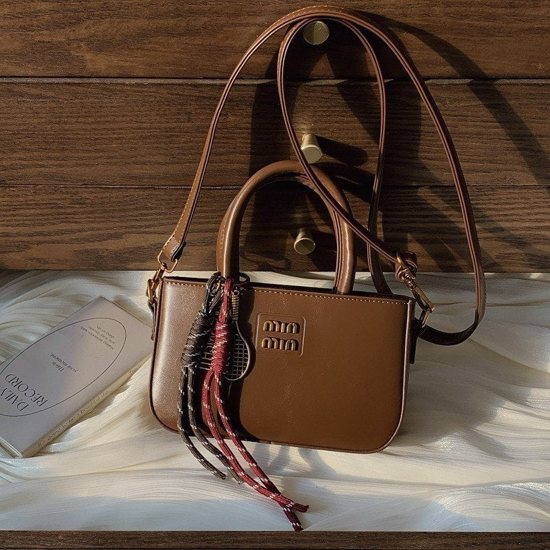 Miu Miu Inspired Tennis Racket Charm Handbag in Beige