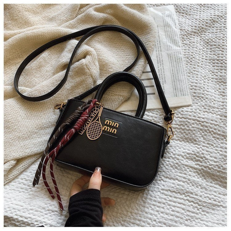 Miu Miu Inspired Tennis Racket Charm Handbag in Beige