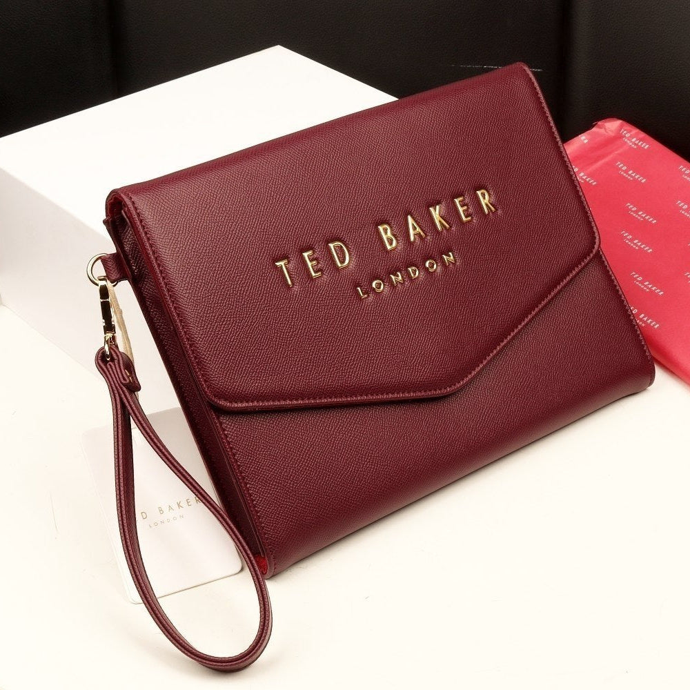 Ted Baker London Envelope Clutch in Polished Black