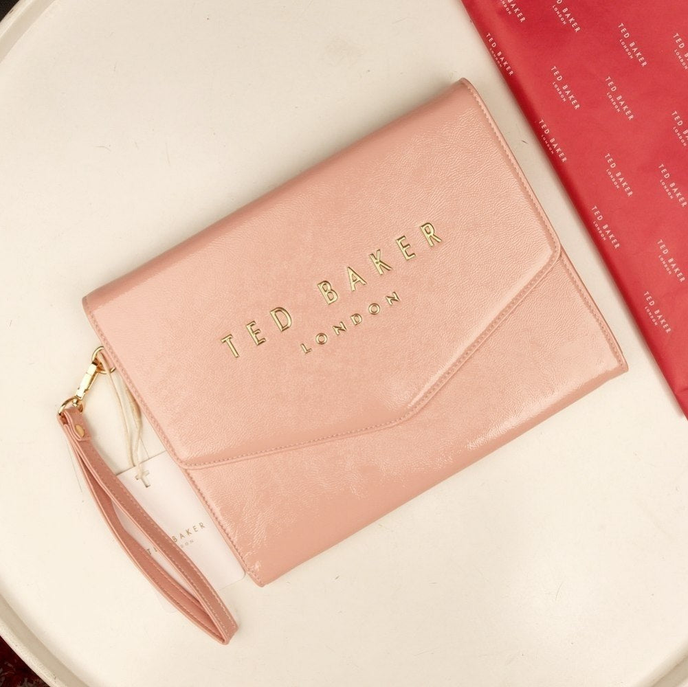 Ted Baker London Envelope Clutch in Polished Black