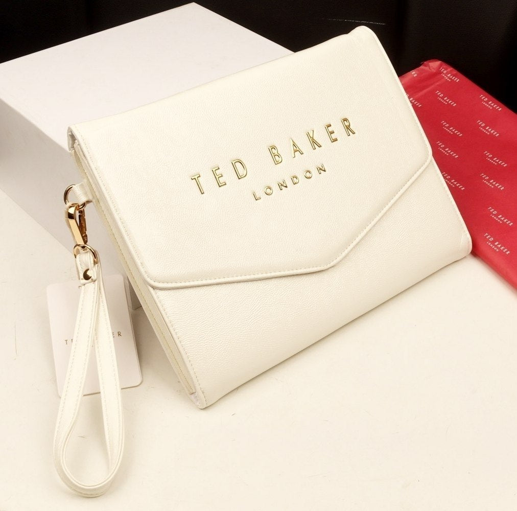 Ted Baker London Envelope Clutch in Polished Black
