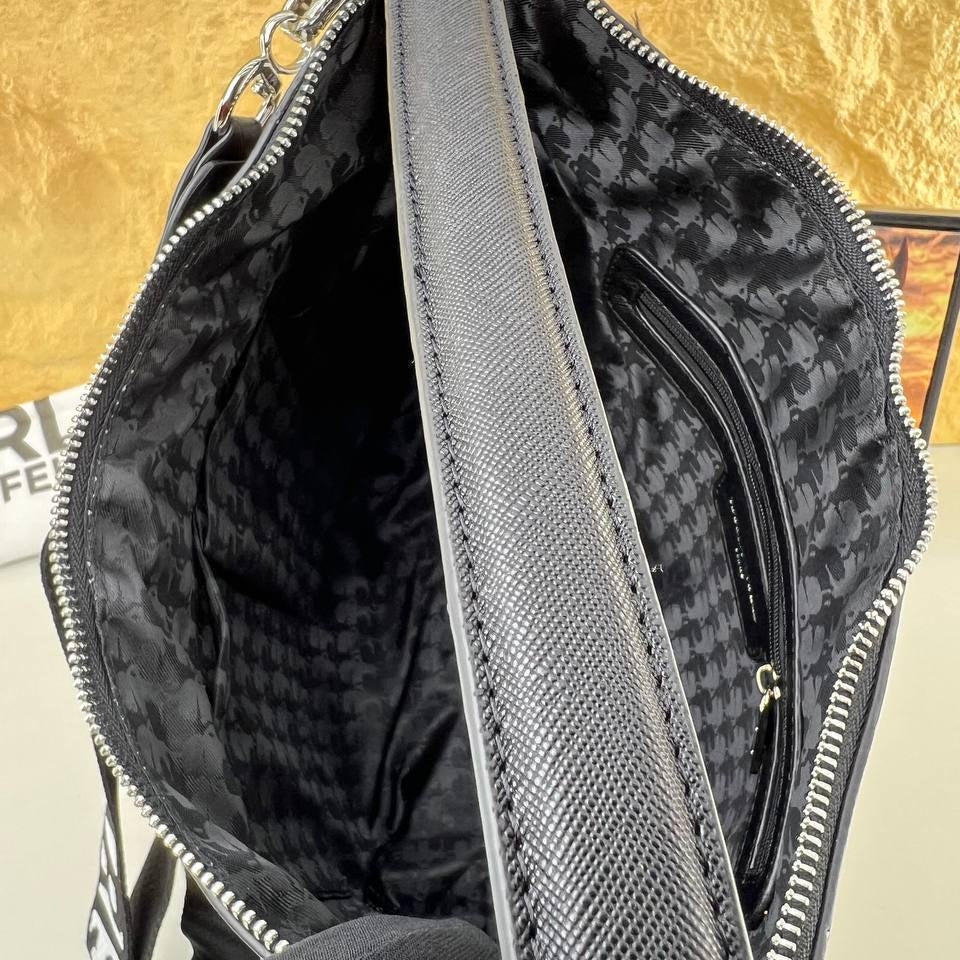 Karl Lagerfeld Graffiti Print Signature Character Shoulder Bag