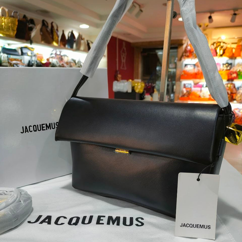 Jacquemus Sleek Shoulder Bag with Gold Tone Hardware