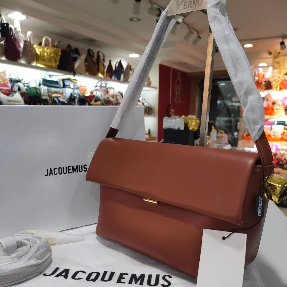 Jacquemus Sleek Shoulder Bag with Gold Tone Hardware