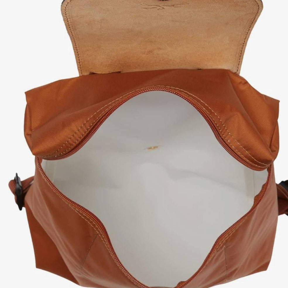 Classic Longchamp Style Compact Backpack in Brown
