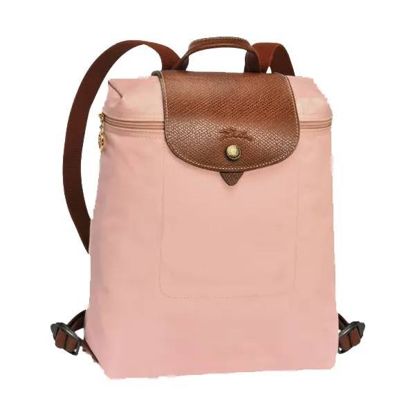 Classic Longchamp Style Compact Backpack in Brown