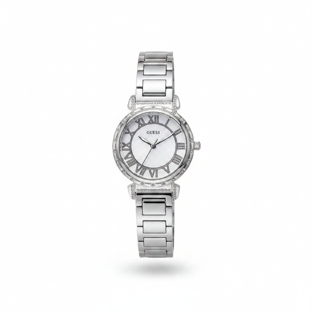 Guess Radiant Silver Roman Numeral Women Watch