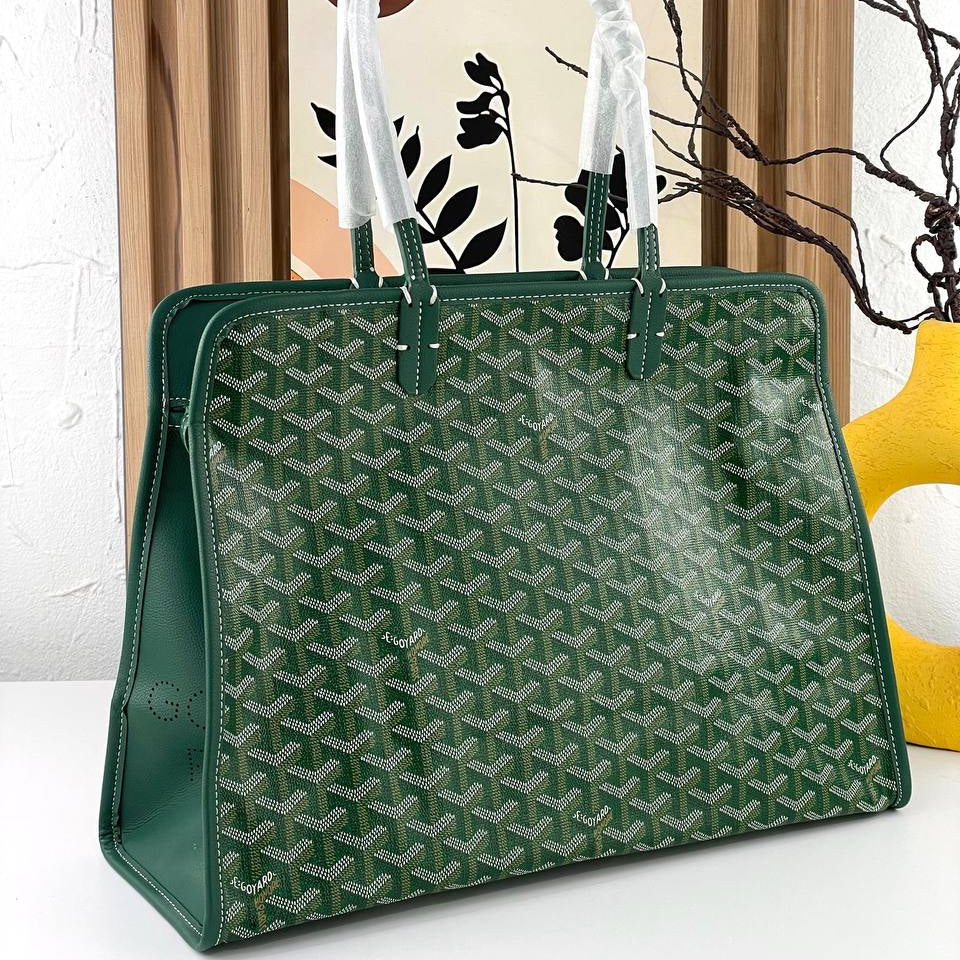 Goyard Monogram Signature Leather Trim Tote with Pouch